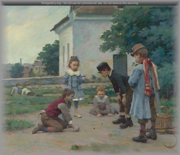 Claude Emile Schuffenecker-Children Playing With Marbles Two Works